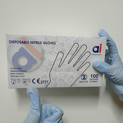 Removable Colored Disposable Nitrile Gloves Accept Customized