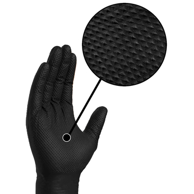 Diamond Style Disposable Black Nitrile Gloves Latex Free