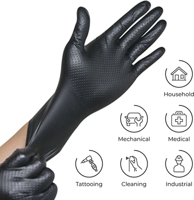 Disposable Black Nitrile Gloves Large 6 Mil Extra Strength Powder Free