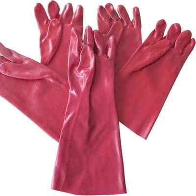 hotsale cotton lined rubber gloves / natural latex rubber household gloves