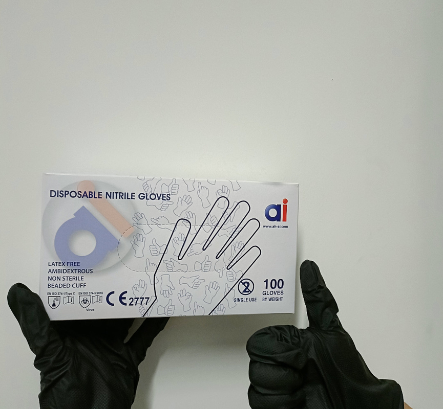 Disposable Powder Free Nitrile Gloves Waterproof For Food Processing