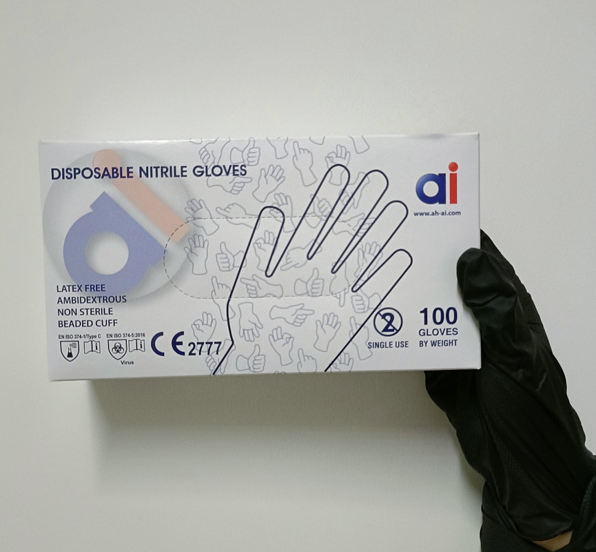 Disposable Powder Free Nitrile Gloves Waterproof For Food Processing