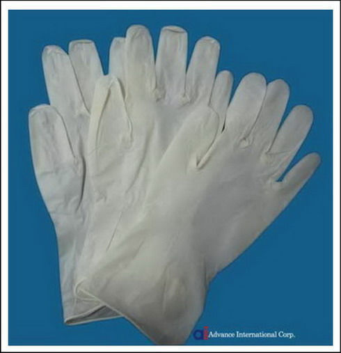 Powder free latex disposable examination gloves